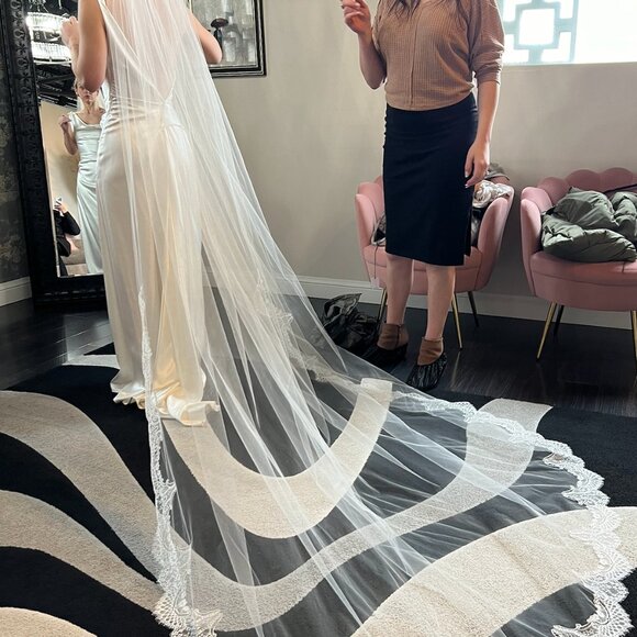 NWT: Matthew Christopher Couture Bridal, Adaline Chapel Veil - Picture 3 of 6